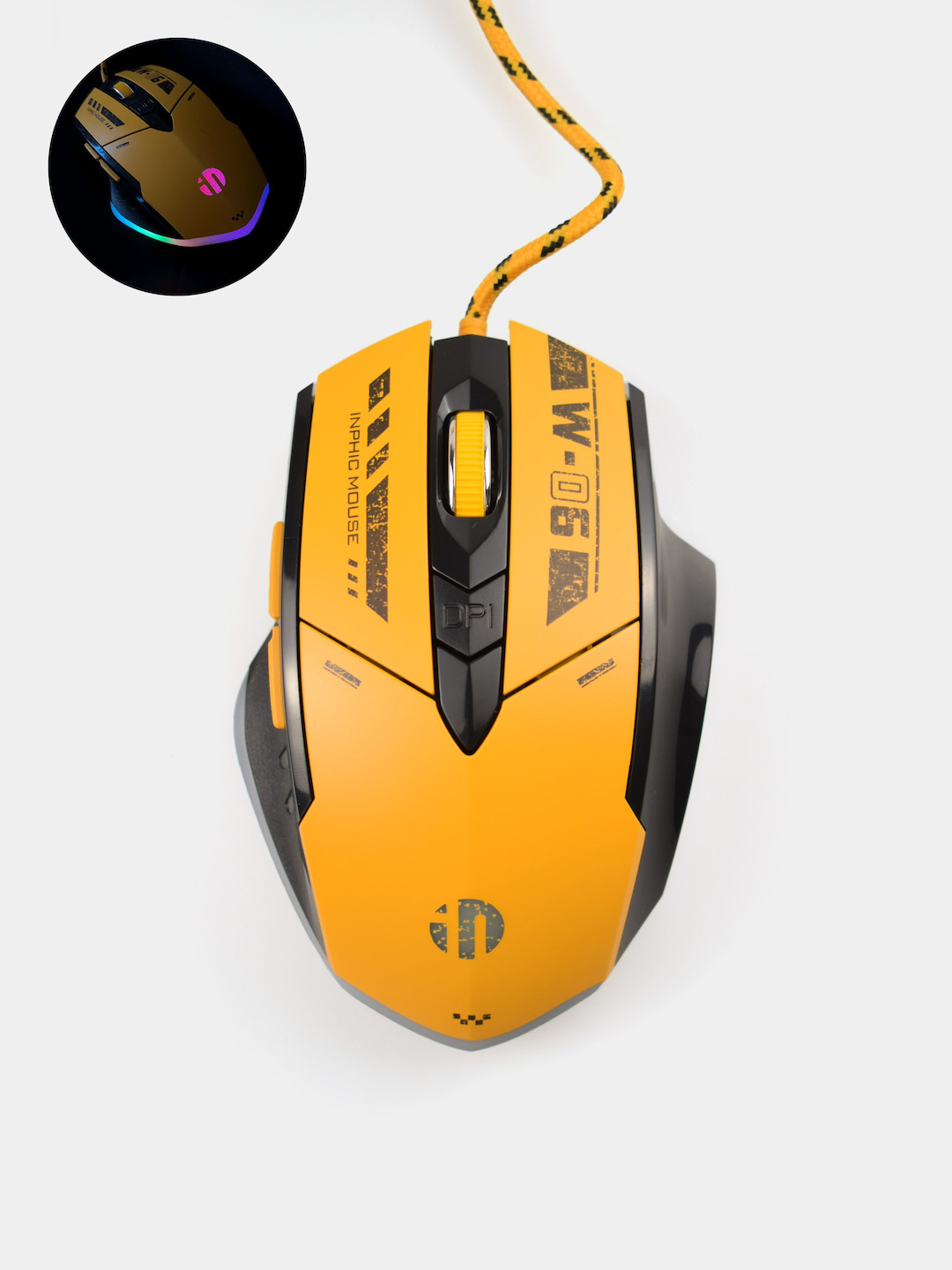 Игровая проводная компьютерная мышь Inphic W6, с RGB-подсветкой 200 ...