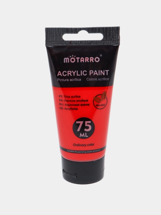Motarro 75 ml universal akril, tyubikda, boyoq, kraska, yashil, qizil, qora ranglar, akvarel - 