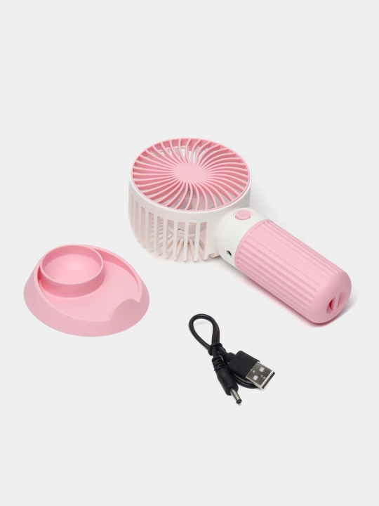 Mini qo'l ventilyatori, USB quvvatlash va stendli ish stoli konditsioneri, 2 tasi 1 da