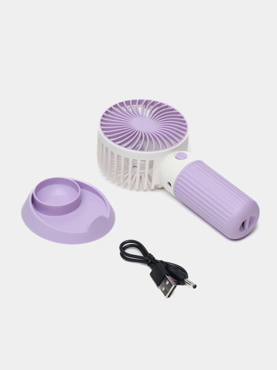 Mini qo'l ventilyatori, USB quvvatlash va stendli ish stoli konditsioneri, 2 tasi 1 da