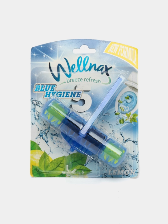 Блок для туалета Wellnax Blue Water, лимон, 50 г
