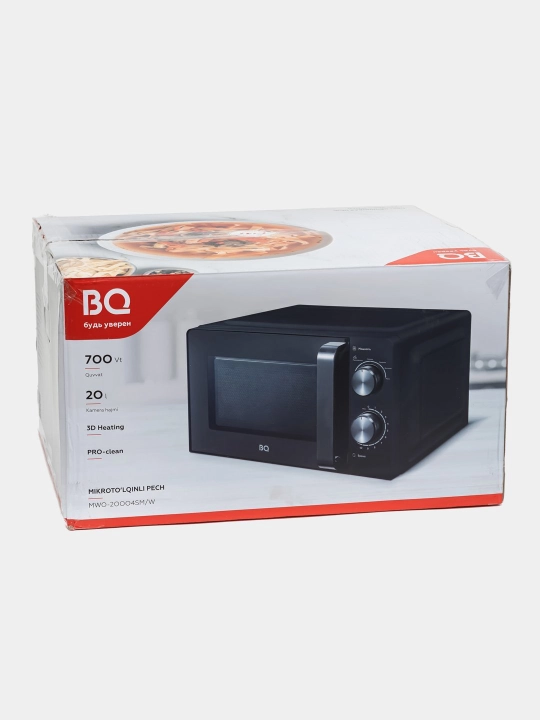 Mikroto'lqinli pech BQ MWO 20004SM/W, katta hajm 20 litr, katta quvvat 700 Vt