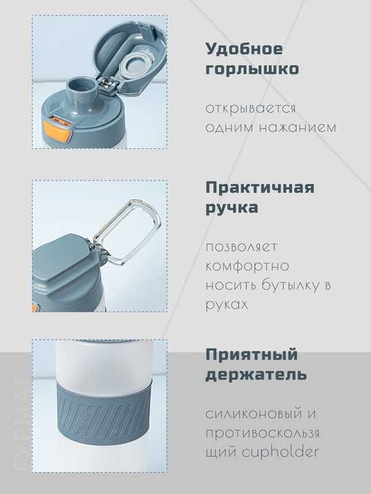Бутылка для воды спортивная для напитков и фитнеса - 