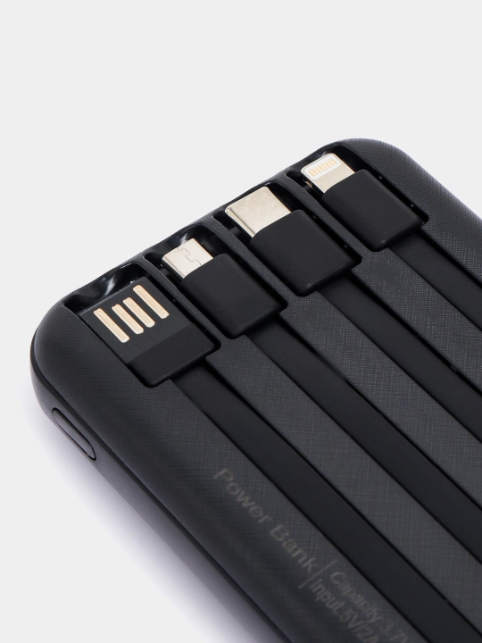 Повербанк 10000 мА/ч, 20000 мА/ч, 30000 мА/ч, Power Bank, 5 в 1 с кабелем,