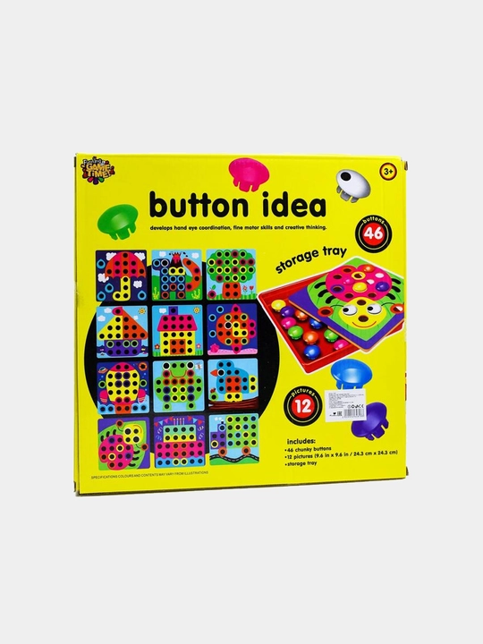 Мозаика с кнопками Button idea, 12 трафаретов