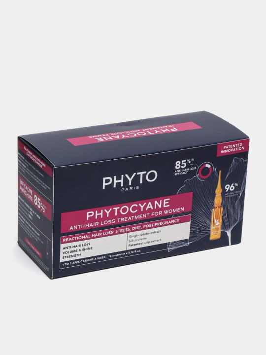 Phyto Cyane soch to'kilishiga qarshi reaktsiyali davolash sarum soch to'kilishiga qarshi 12x5ml - 