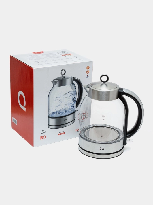 Elektr choynak BQ KT1845G, 2200 Vt, issiqlikka chidamli shishadan, hajmi 1.7 litr