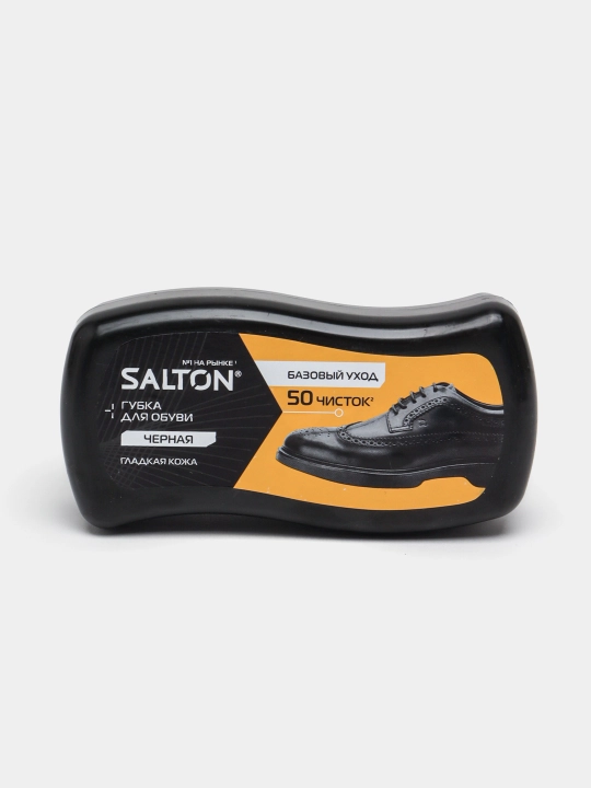 Губка волна для обуви Salton, из гладкой кожи, черный - 