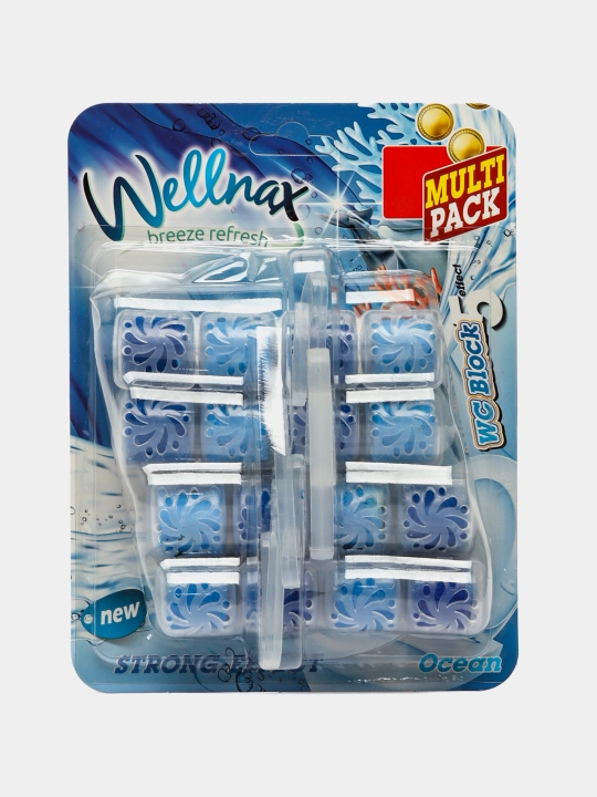 WELLNAX БЛОК ОБОДКА ДЛЯ ТУАЛЕТА 4 Multi (  Океан ) 4x50g - 