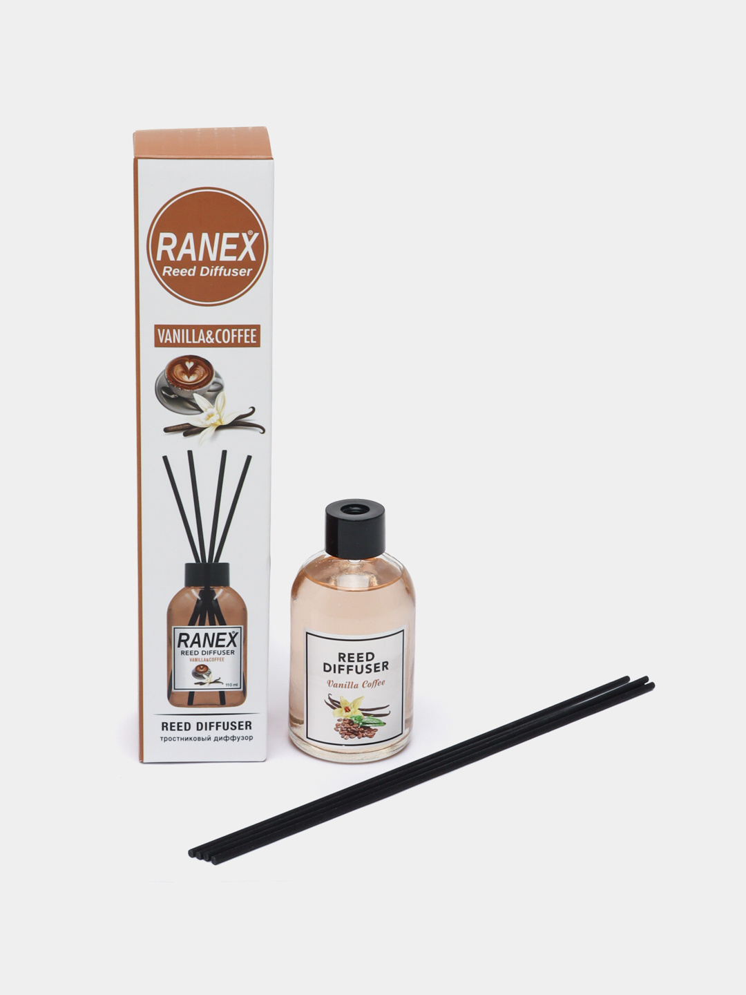 RANEX бамбуковый освежитель для комнаты  Vanilla & Coffee110 ml - 