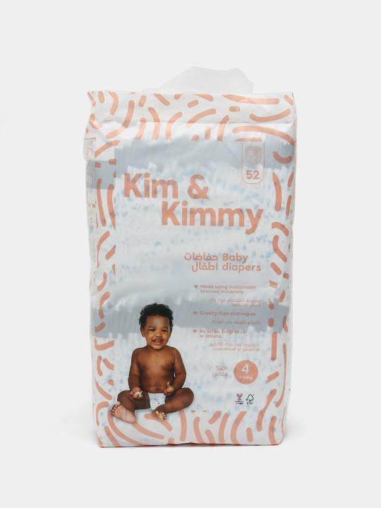 Подгузники Kim&Kimmy, размер 4, 9-14 кг, 52 штуки