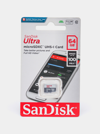 Флеш-карта SanDisk Ultra Micro SD 16/32/64/128/256/512 ГБ