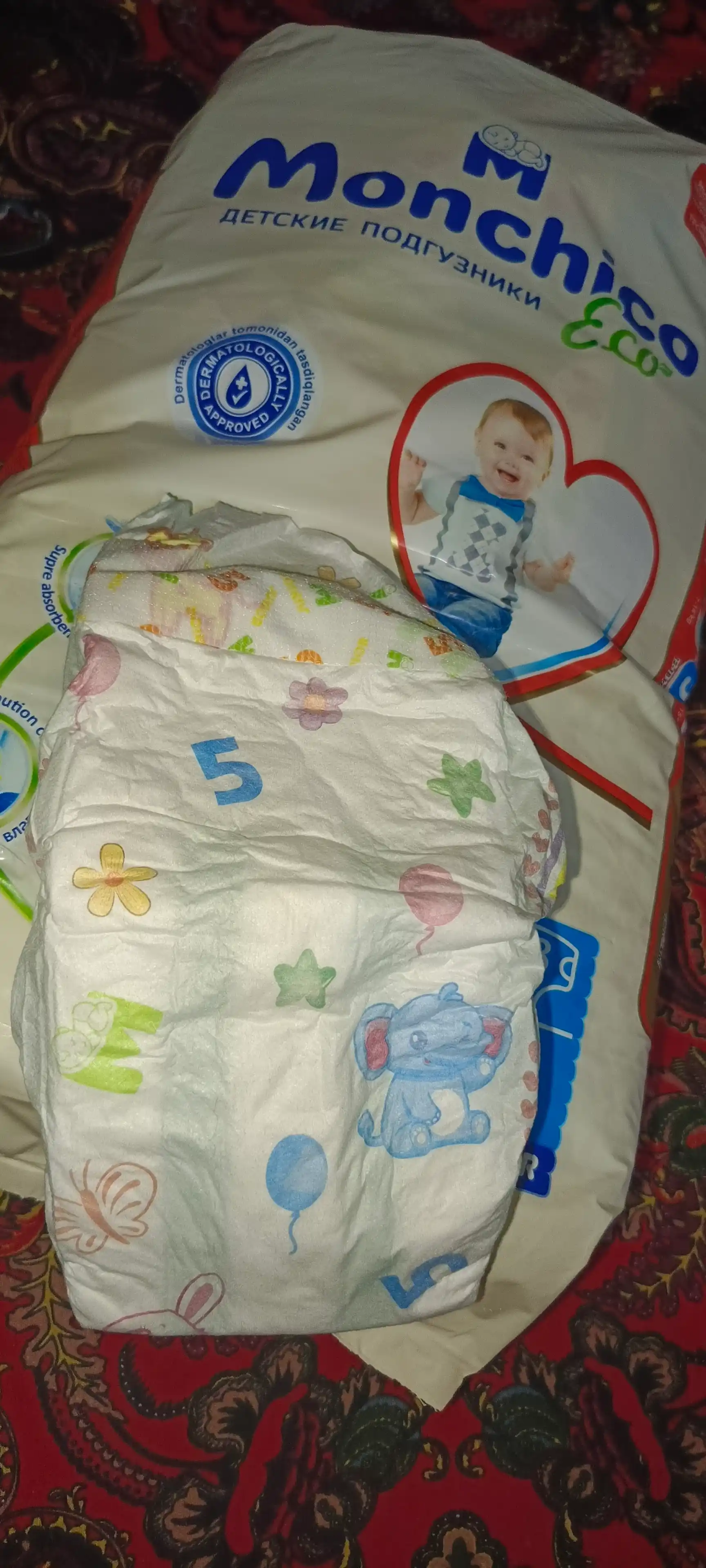 Tagliklar Monchico Eco+ , o'lchami 5 , 12 - 18 kg, 48 dona