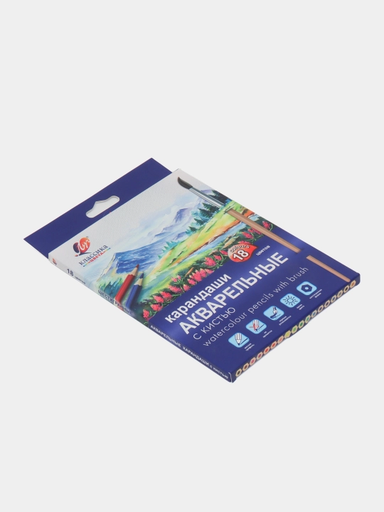 Карандаши акварельные, 18 цветов, с кистью, 32С 2091-08 q0000019247