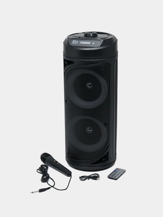 Караоке колонка ZQS6212 Bluetooth, 51 см, с микрофоном, световым эффектом RGB