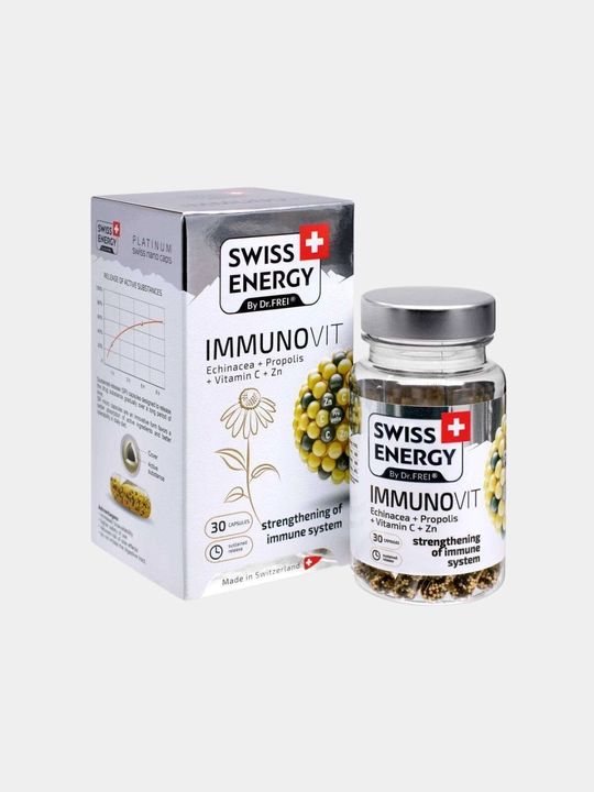 Витамины для иммунитета, 30 капсул, Swiss Energy ImmunoVit, укрепляют здоровье