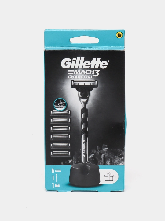 Станок для бритья Gillette Mach3 Charcoal Razor, 6 кассет