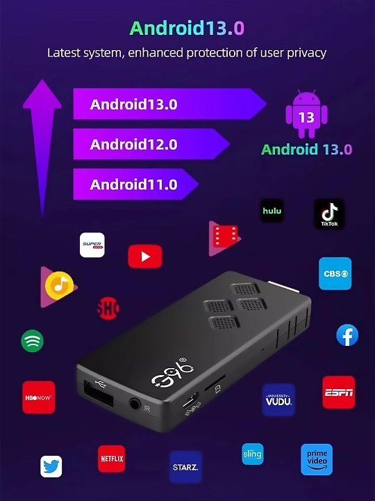 Android Smart TV Box G96 8k android13.0, infraqizil masofadan boshqarish pulti, 2GB 8GB