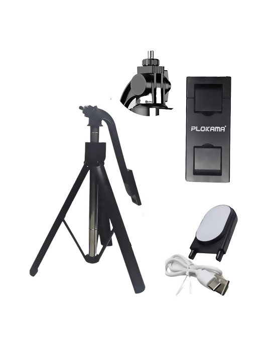 Tripod stendi, selfi tayoqchasi + LED chiroq, jonli efir uchun, 200 sm