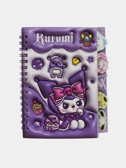 Блокнот с наклейками Kuromi Sanrio, стикербук, размер 16 * 12 см — ASAS-BLOKKUR-АМЕТИС-MYMELOD