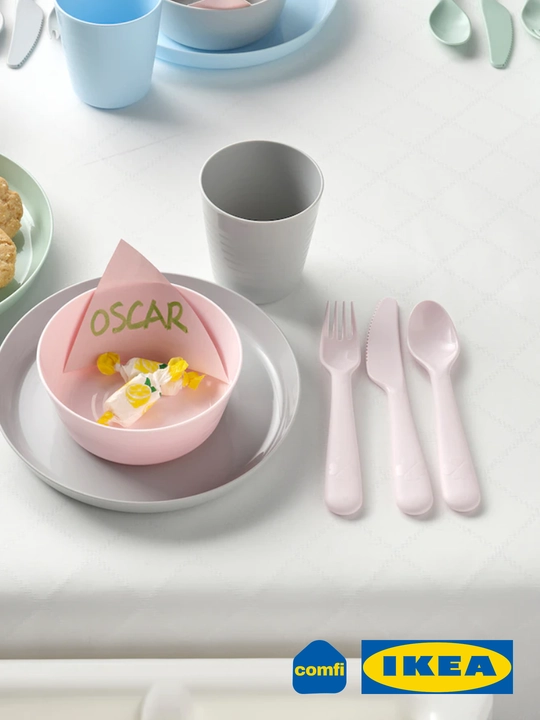 IKEA столовые приборы для детей и пикников, 18 предметов, разные цвета, безопасные