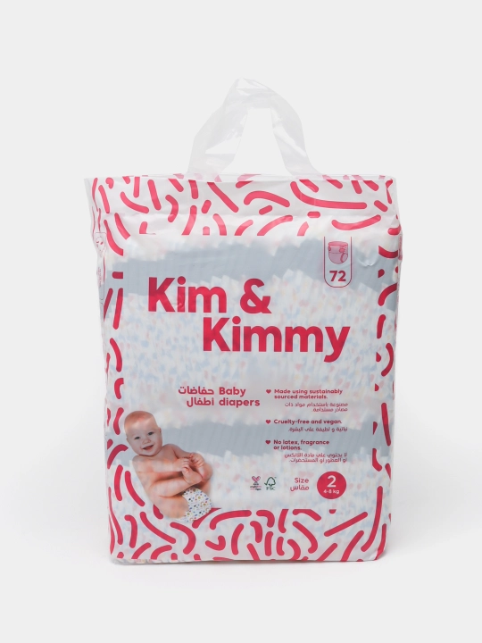 Подгузники Kim&Kimmy, размер 2, 4-8 кг, 72 шт