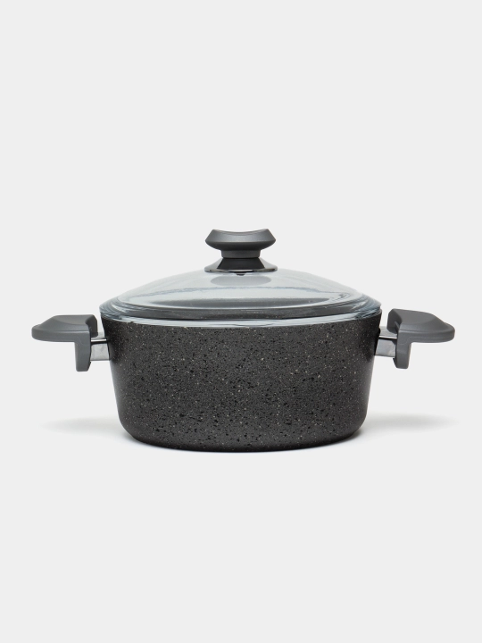 Granitdan yasalgan kuyishga qarshi qozon, O.M.S 3110 qopqoqli