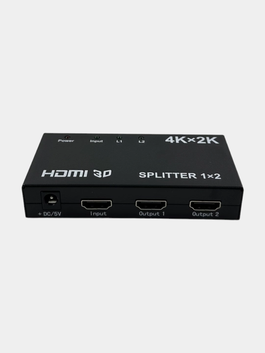 HDMI splitter 1x2, bittani ikkita qurilmaga ajratuvchi, 1080P, 2K, 4K