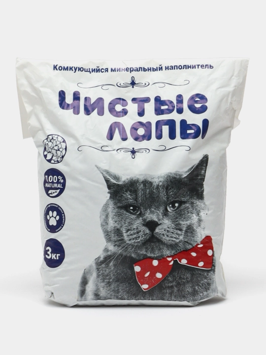 Mushuklar uchun mineral maydalanadigan to'ldiruvchi "Toza panjalar", 10*3 kg