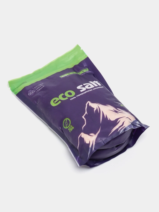 Himoloy pushti osh tuzi Eco Salt 10-3-1 dona, mayda maydalangan, 450 g, 0.25 - 1 mm