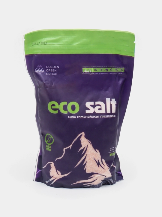 Himoloy pushti osh tuzi Eco Salt 10-3-1 dona, mayda maydalangan, 450 g, 0.25 - 1 mm