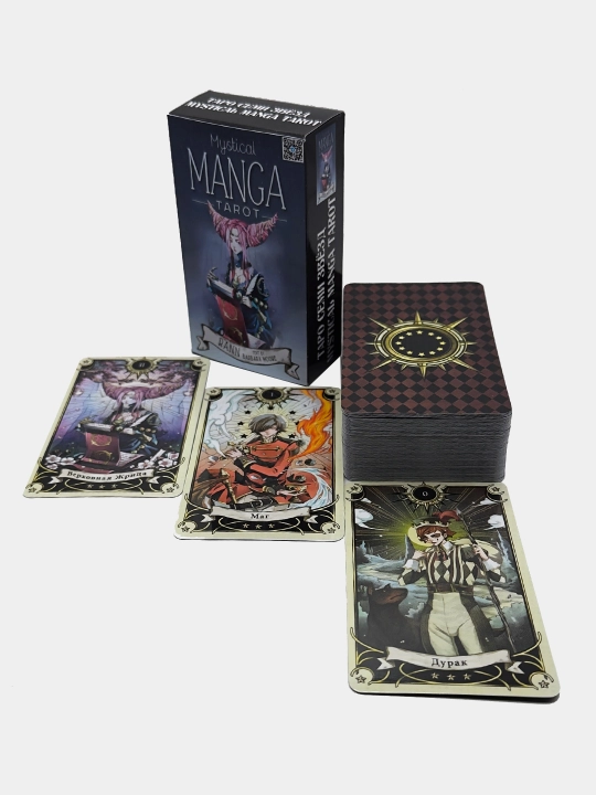Manga Tarot, 85 ta karta, laminatsiyalangan, o‘rgatuvchi, folbin, klassik kartalar