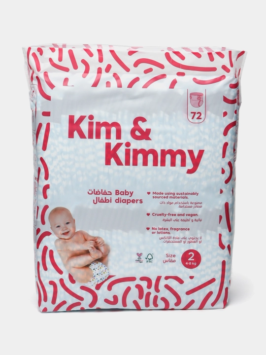 Подгузники Kim&Kimmy, размер 2, 4-8 кг, 72 шт