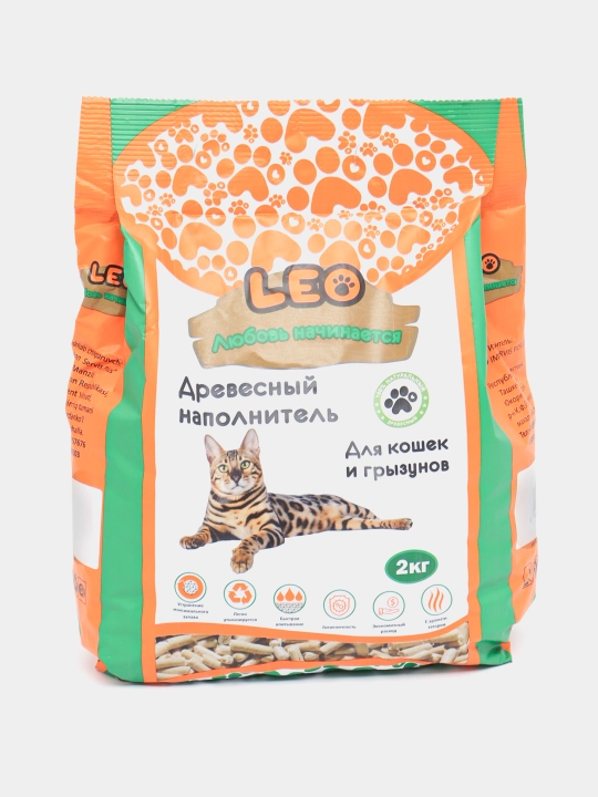 Leo" mushuk va kemiruvchilar uchun yog'och plomba, 2 kg, 10 dona - 