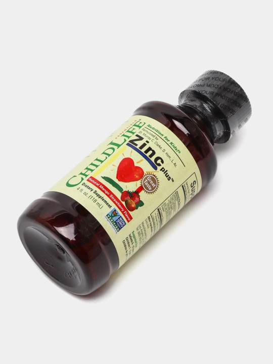 ChildLife, жидкий цинк для детей, Zinc plus, иммунитет, вкус манго, 118 мл