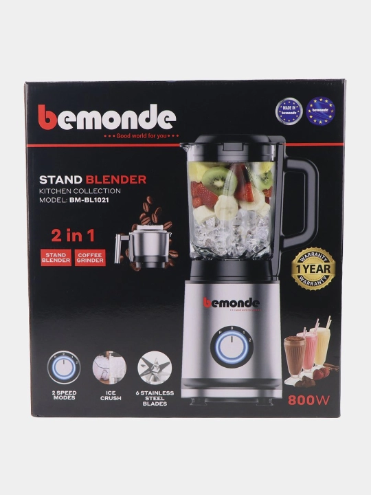 Блендер Bemonde 2+1 BM-BL1021, 800 Вт, турбо и 2 скорости