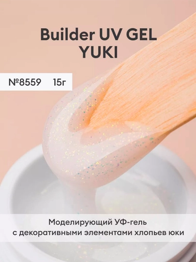 Yuki flakesli UV gelini modellashtirish Builder uv gel yuki, runail 11-free, 15 g - 