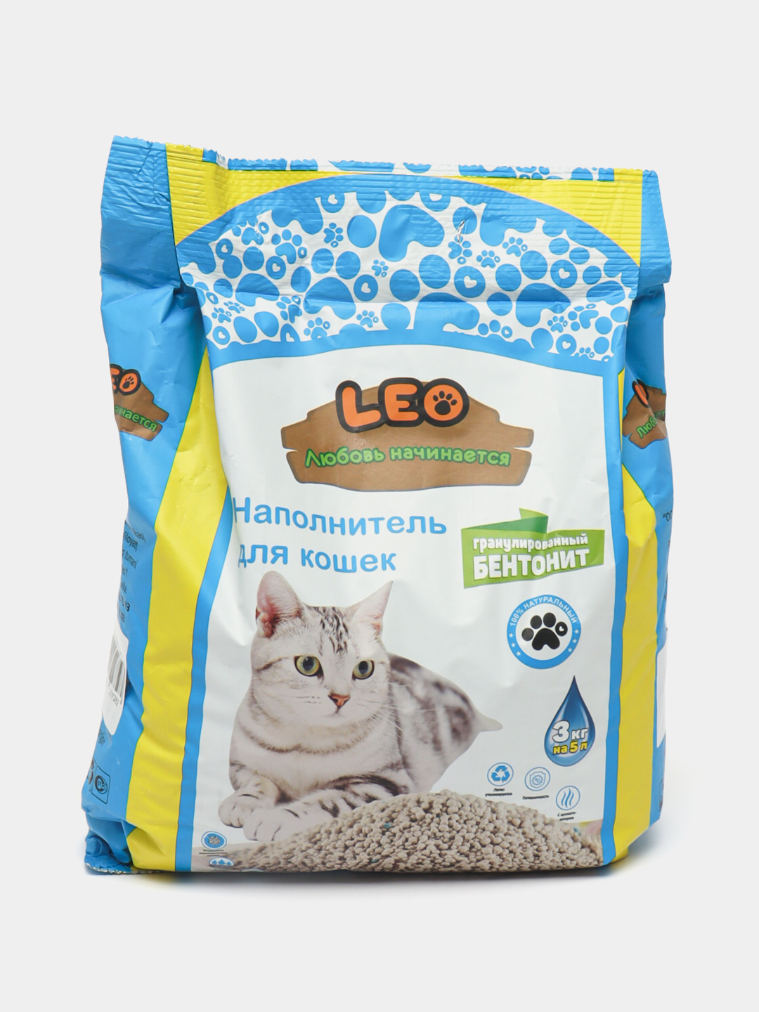 Mushuk axlati "Leo" granulali bentonit, 10x3 kg, 5 litr - 