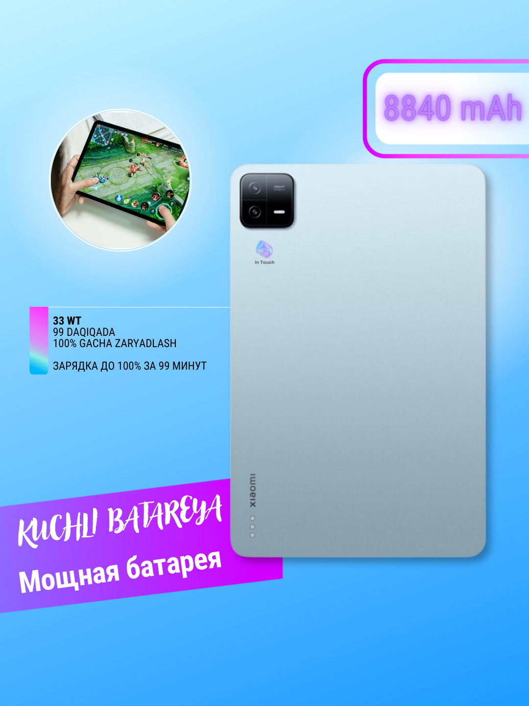Планшет Xiaomi Pad 6 6/8/128 GB, 8/256 GB, с большим экраном 11" купить ...