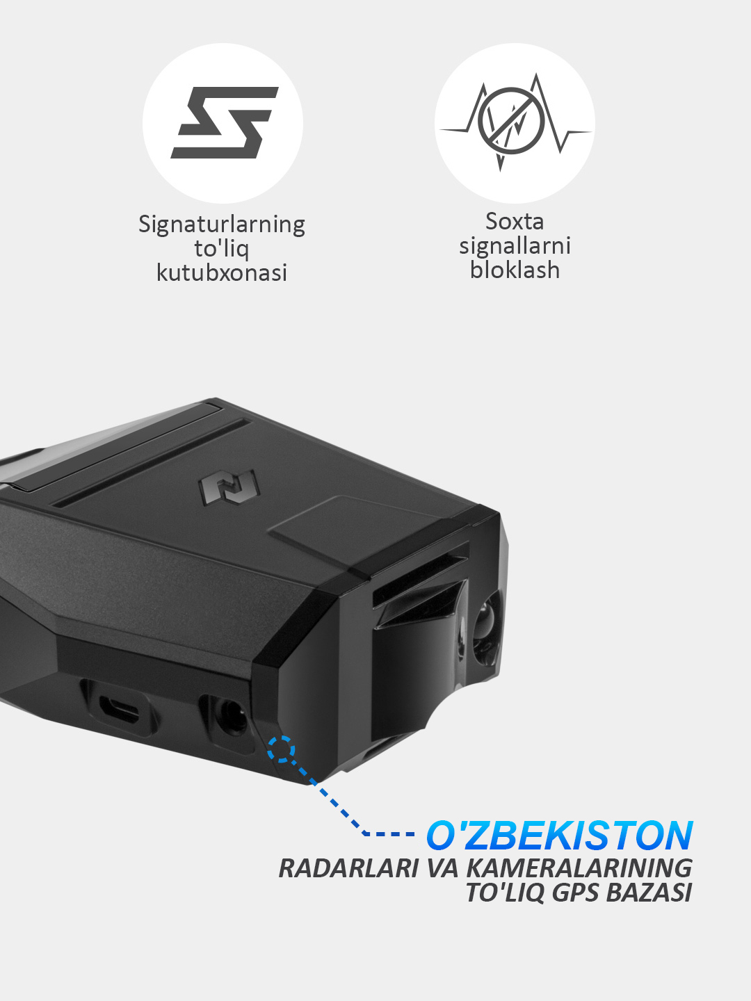 Neoline X-COP 8800s radar detektori, Wi-Fi, Black, O'zbekiston uchun versiya