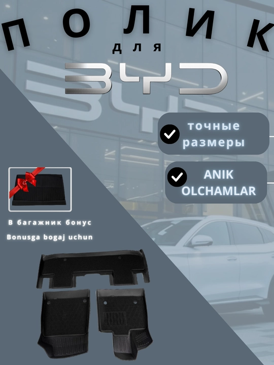 9D коврик для салон автомобиля BYD, champion BYD song plyus, полик - 