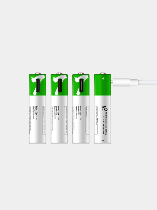 Qayta zaryadlanuvchi batareyalar AA/AAA, USB zaryadlovchi Type-C