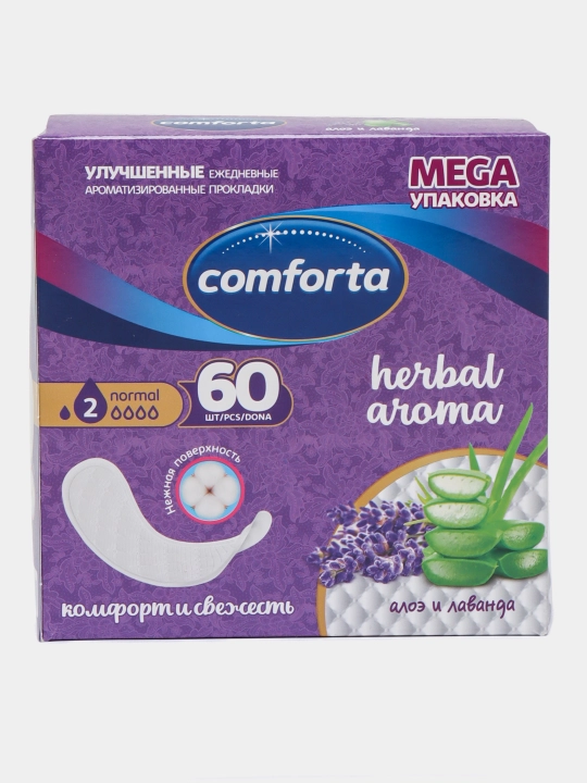 Ежедневные прокладки Comforta алоэ и лаванда, 60 шт