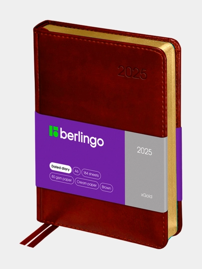 Ежедневник Berlingo "xGold" А6, недатированный, 160 страниц — CONSTAT-DD58160-КОРИЧН