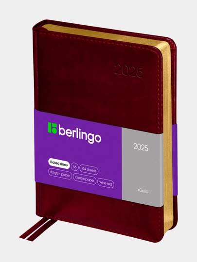 Ежедневник Berlingo "xGold" А6, недатированный, 160 страниц — CONSTAT-DD58160-БОРДОВ