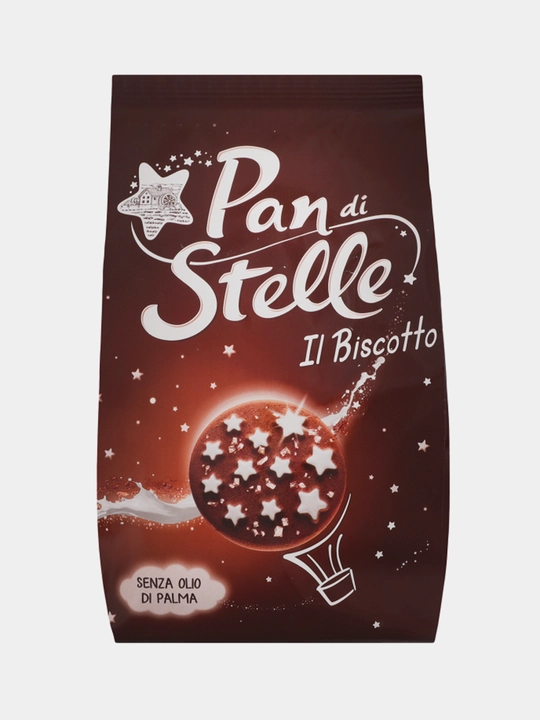 Печенье Mulino Bianco Pan Di Stelle шоколадное, с сахарными звездочками, 350 г - 