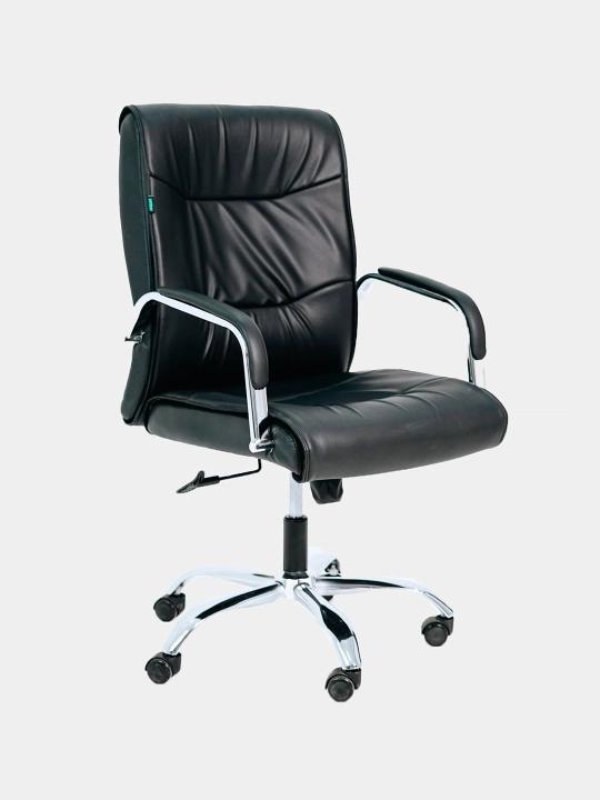 Ofis kreslosi Leo chrome, qora