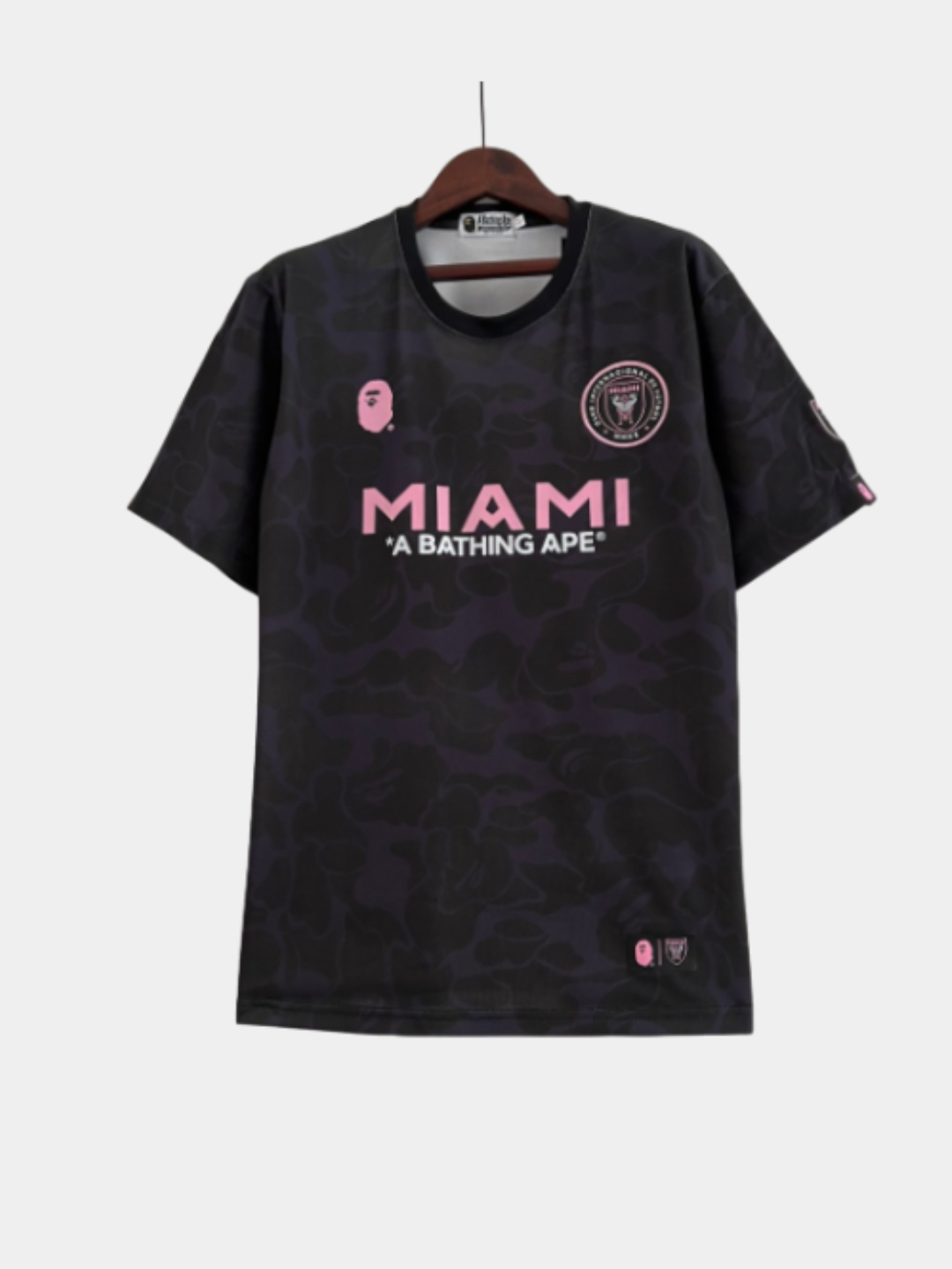 Футбольная форма Inter Miami Бейп, футболка серая, чёрная и розовая ...