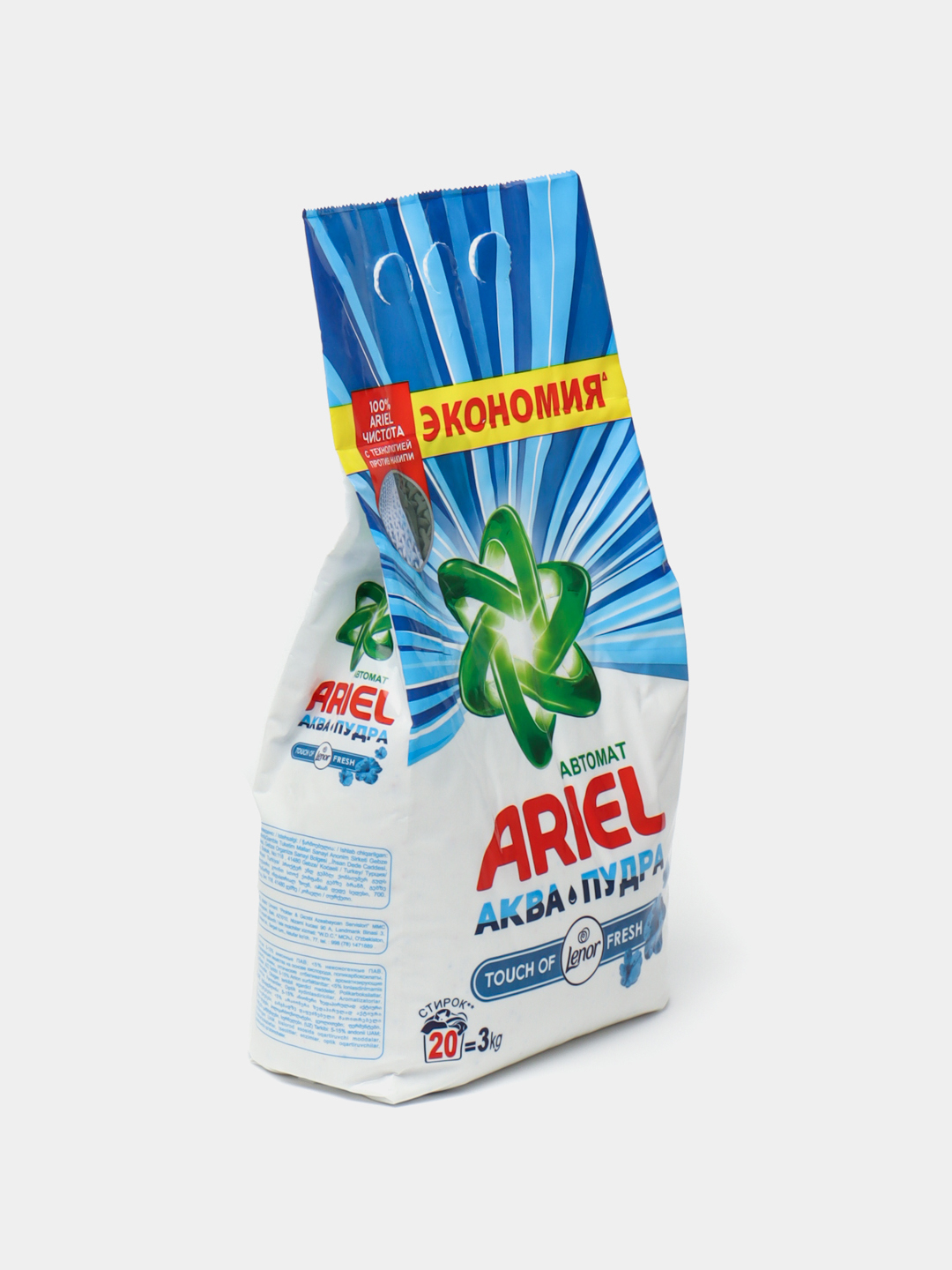 Стиральный порошок Ariel Touch of Lenor аква пудра, автомат, 3 кг ...