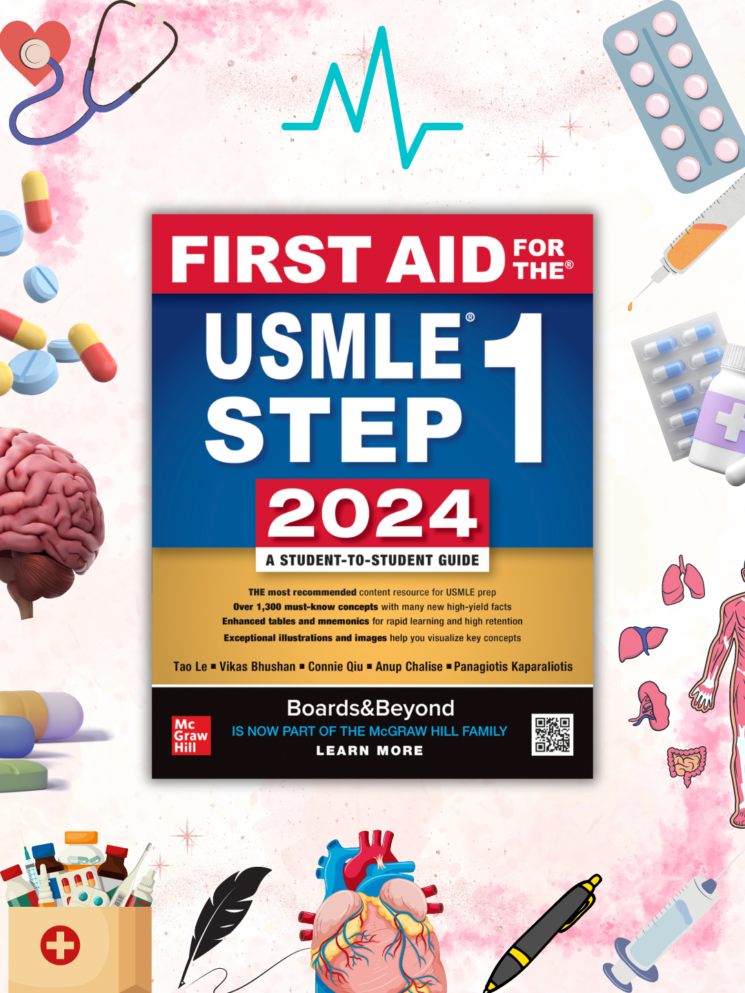 Медицинская книга, First Aid for usmle Step 1 2024